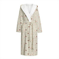 Polka Dot Jack Russell Terrier Print Hooded Bathrobe