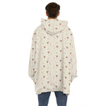 Polka Dot Jack Russell Terrier Print Hoodie Blanket