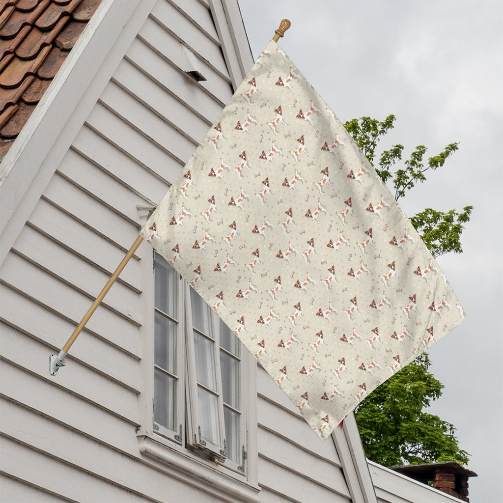 Polka Dot Jack Russell Terrier Print House Flag