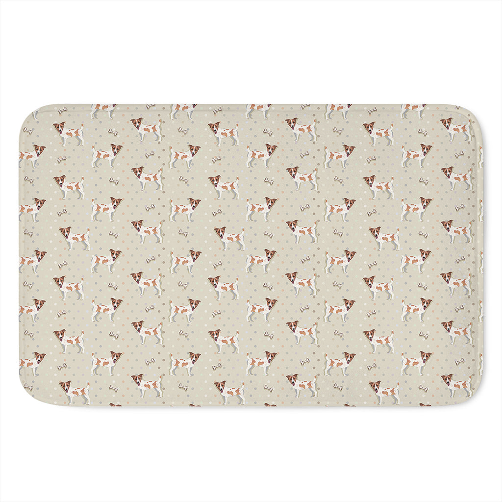 Polka Dot Jack Russell Terrier Print Indoor Door Mat