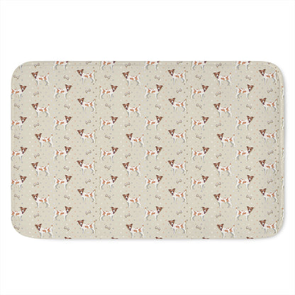 Polka Dot Jack Russell Terrier Print Indoor Door Mat