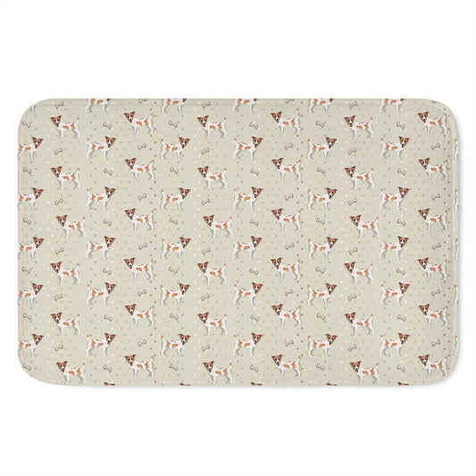 Polka Dot Jack Russell Terrier Print Indoor Door Mat