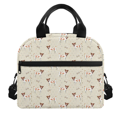 Polka Dot Jack Russell Terrier Print Insulated Lunch Bag