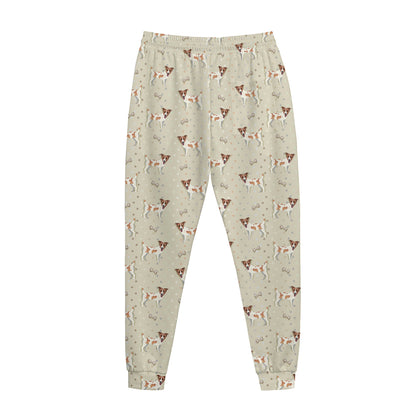 Polka Dot Jack Russell Terrier Print Jogger Pants