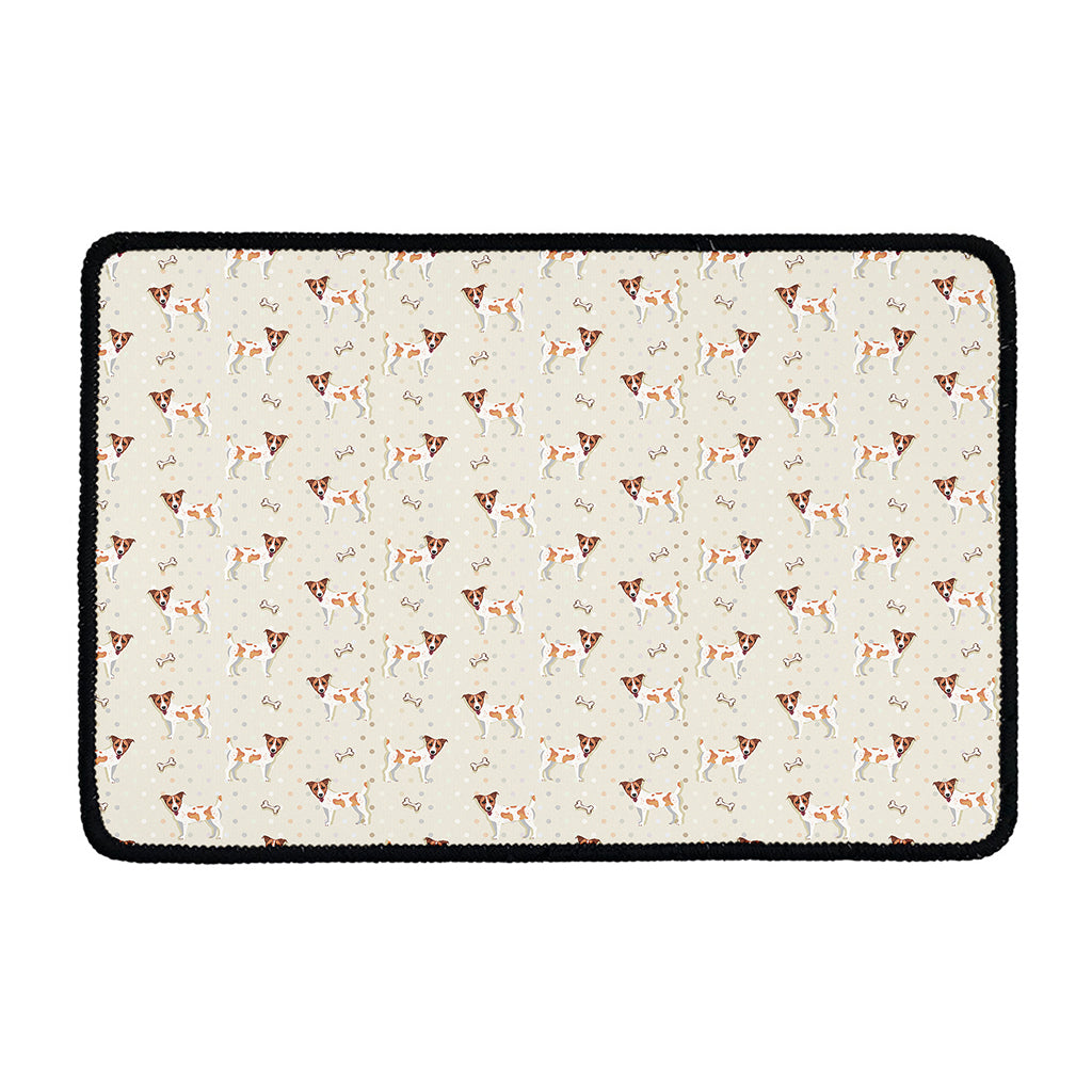 Polka Dot Jack Russell Terrier Print Kitchen Mat
