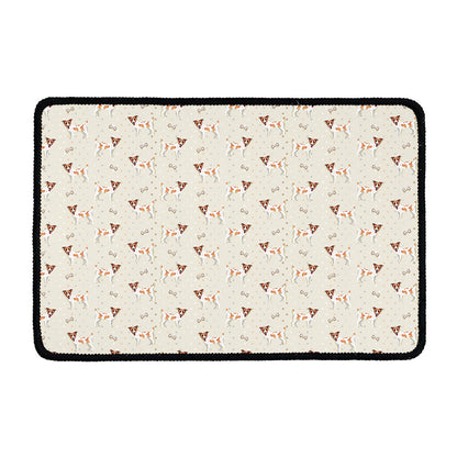 Polka Dot Jack Russell Terrier Print Kitchen Mat