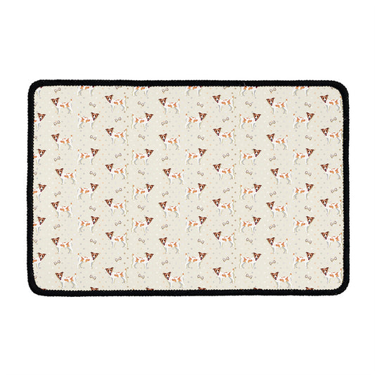 Polka Dot Jack Russell Terrier Print Kitchen Mat