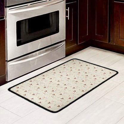 Polka Dot Jack Russell Terrier Print Kitchen Mat