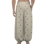 Polka Dot Jack Russell Terrier Print Lantern Pants