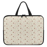 Polka Dot Jack Russell Terrier Print Laptop Sleeve With Handle