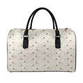 Polka Dot Jack Russell Terrier Print Leather Duffel Bag