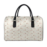 Polka Dot Jack Russell Terrier Print Leather Duffle Bag