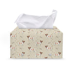 Polka Dot Jack Russell Terrier Print Leather Tissue Box Cover