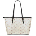 Polka Dot Jack Russell Terrier Print Leather Tote Bag With Zipper