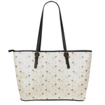 Polka Dot Jack Russell Terrier Print Leather Tote Bag