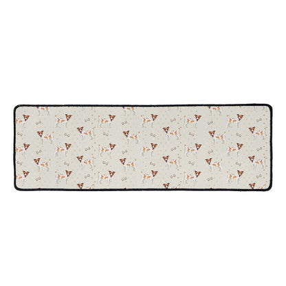 Polka Dot Jack Russell Terrier Print Long Kitchen Mat