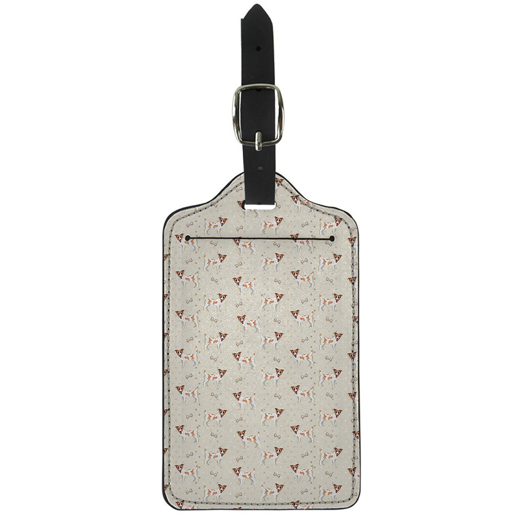 Polka Dot Jack Russell Terrier Print Luggage Tag