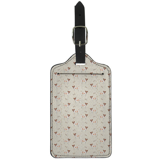 Polka Dot Jack Russell Terrier Print Luggage Tag