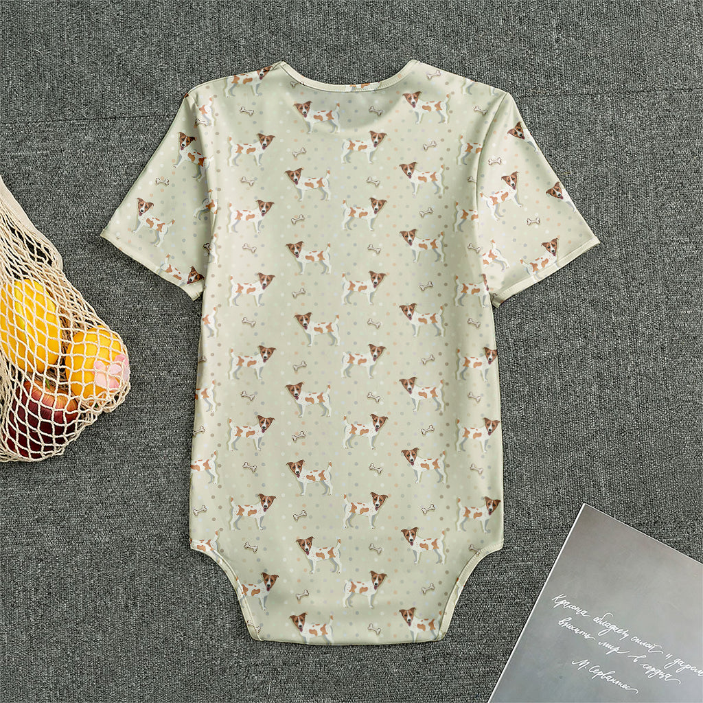 Polka Dot Jack Russell Terrier Print Men's Bodysuit