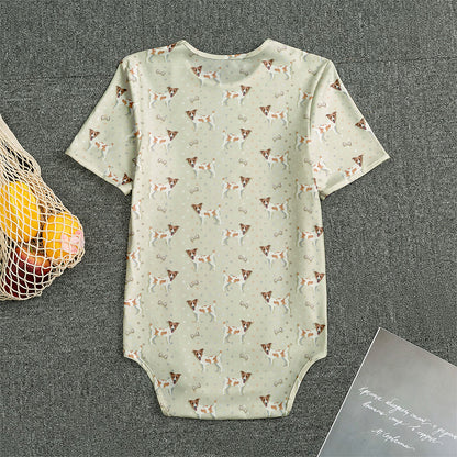 Polka Dot Jack Russell Terrier Print Men's Bodysuit
