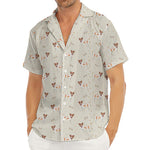 Polka Dot Jack Russell Terrier Print Men's Deep V-Neck Shirt
