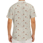 Polka Dot Jack Russell Terrier Print Men's Deep V-Neck Shirt