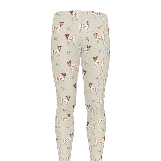 Polka Dot Jack Russell Terrier Print Men's leggings