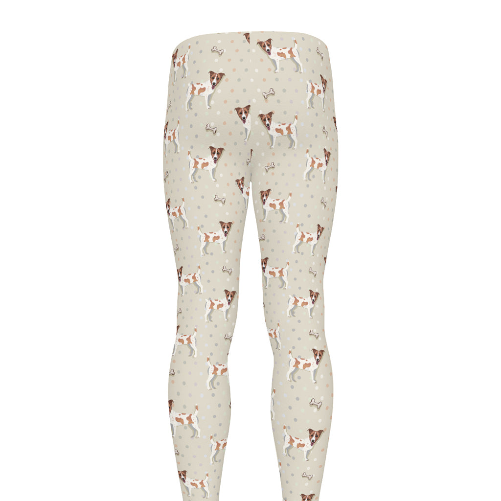 Polka Dot Jack Russell Terrier Print Men's leggings