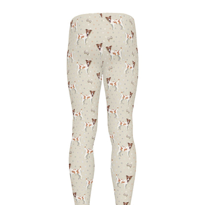 Polka Dot Jack Russell Terrier Print Men's leggings