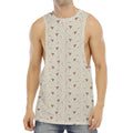 Polka Dot Jack Russell Terrier Print Men's Muscle Tank Top