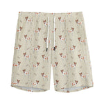 Polka Dot Jack Russell Terrier Print Men's Sports Shorts