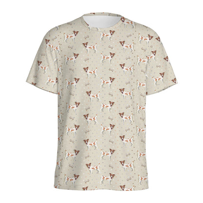 Polka Dot Jack Russell Terrier Print Men's Sports T-Shirt