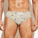 Polka Dot Jack Russell Terrier Print Men's Swim Briefs