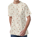 Polka Dot Jack Russell Terrier Print Men's Velvet T-Shirt