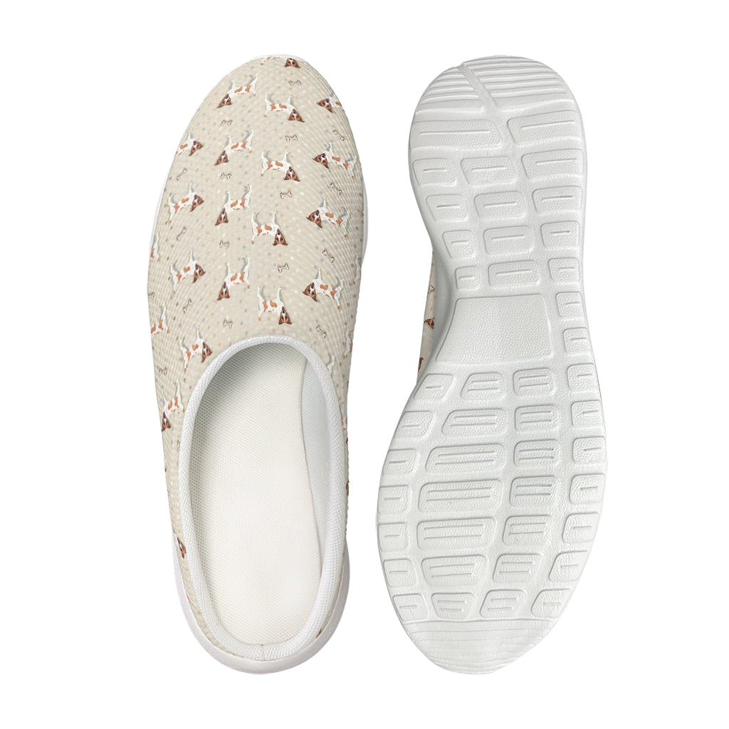 Polka Dot Jack Russell Terrier Print Mesh Casual Shoes