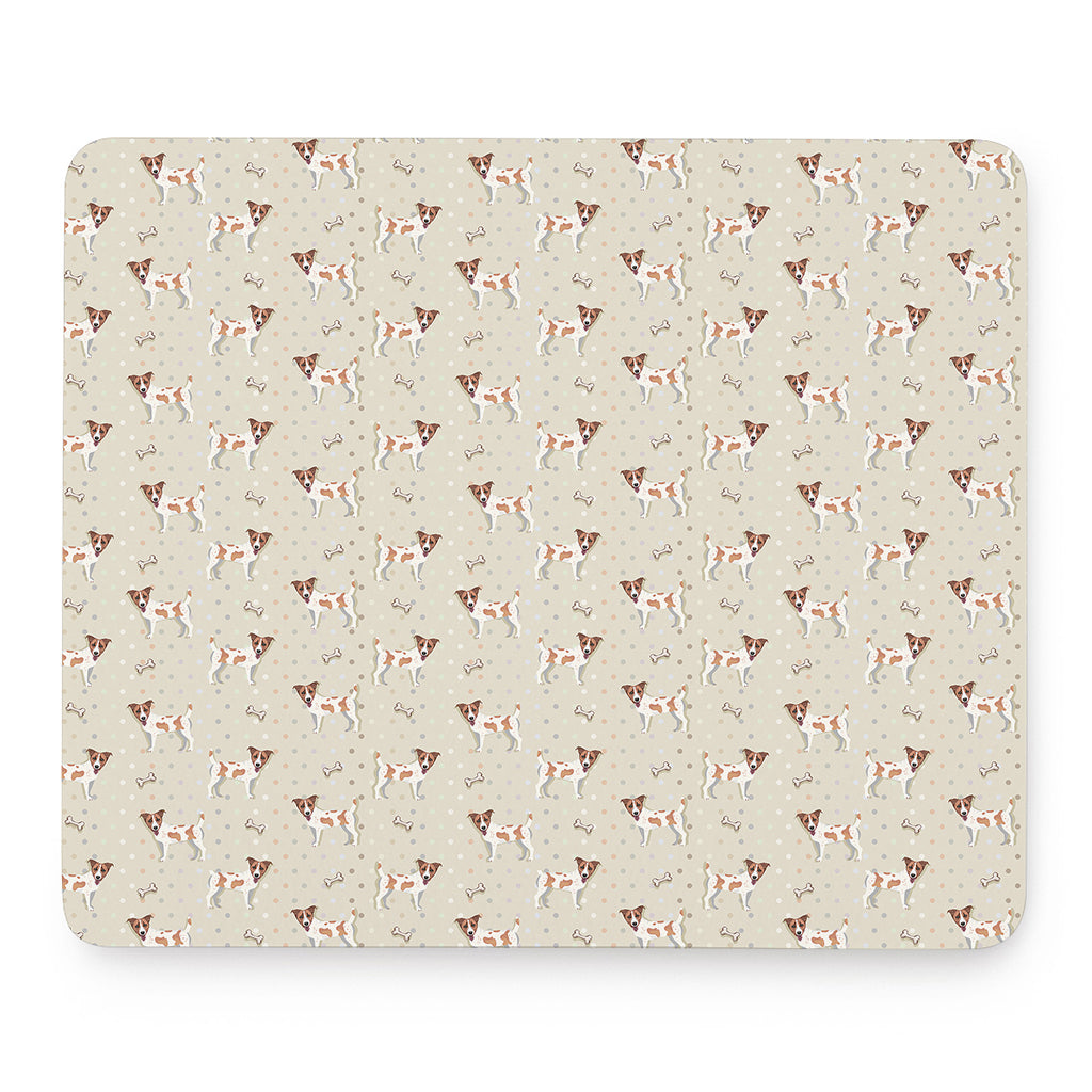 Polka Dot Jack Russell Terrier Print Mouse Pad