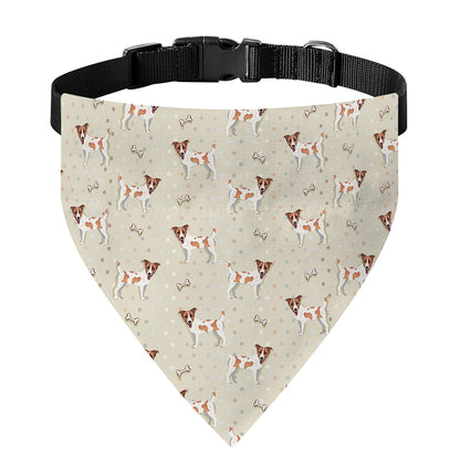 Polka Dot Jack Russell Terrier Print Over The Collar Dog Bandana