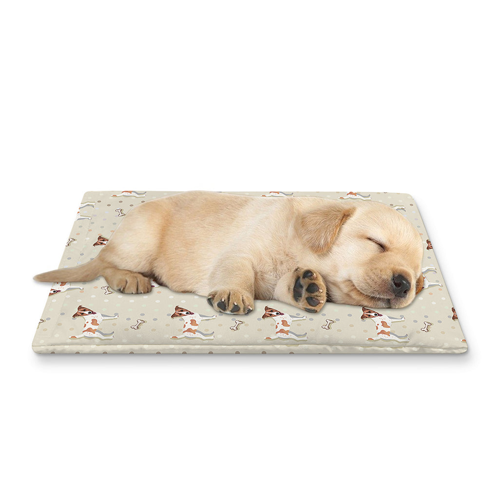 Polka Dot Jack Russell Terrier Print Pet Cooling Mat Cover