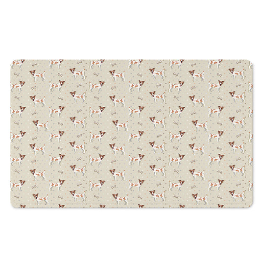 Polka Dot Jack Russell Terrier Print Polyester Doormat