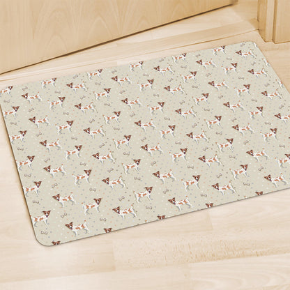 Polka Dot Jack Russell Terrier Print Polyester Doormat