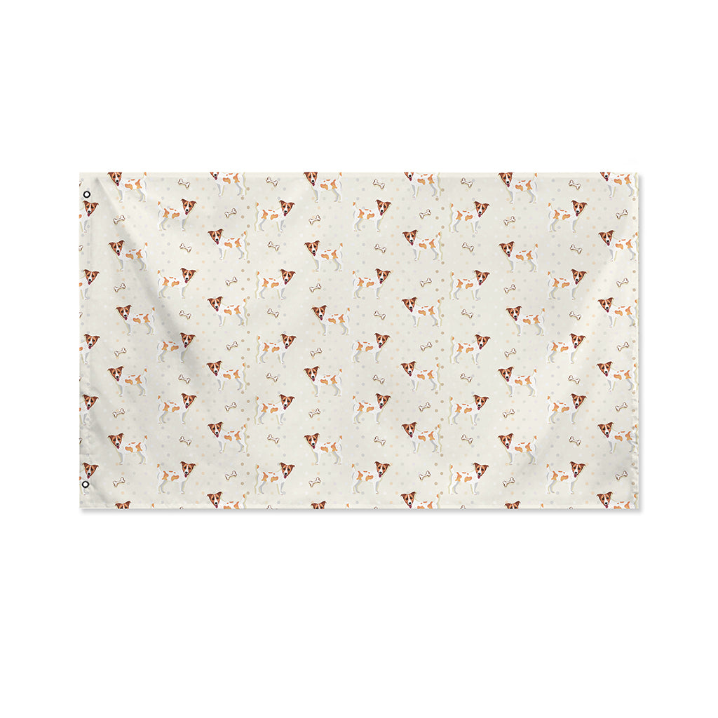 Polka Dot Jack Russell Terrier Print Polyester Flag