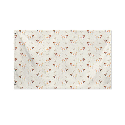 Polka Dot Jack Russell Terrier Print Polyester Flag