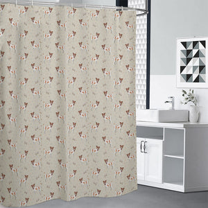 Polka Dot Jack Russell Terrier Print Premium Shower Curtain