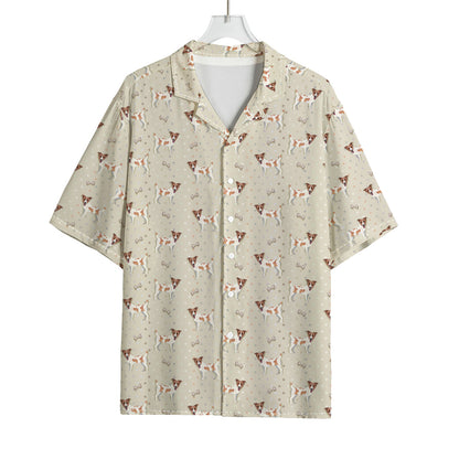 Polka Dot Jack Russell Terrier Print Rayon Hawaiian Shirt