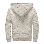 Polka Dot Jack Russell Terrier Print Sherpa Lined Zip Up Hoodie