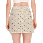 Polka Dot Jack Russell Terrier Print Side Slit Mini Skirt