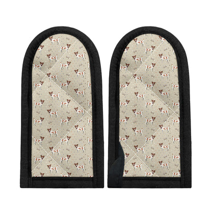Polka Dot Jack Russell Terrier Print Skillet Handle Cover