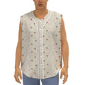 Polka Dot Jack Russell Terrier Print Sleeveless Baseball Jersey