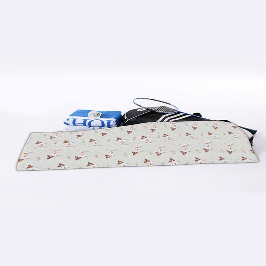 Polka Dot Jack Russell Terrier Print Sports Towel