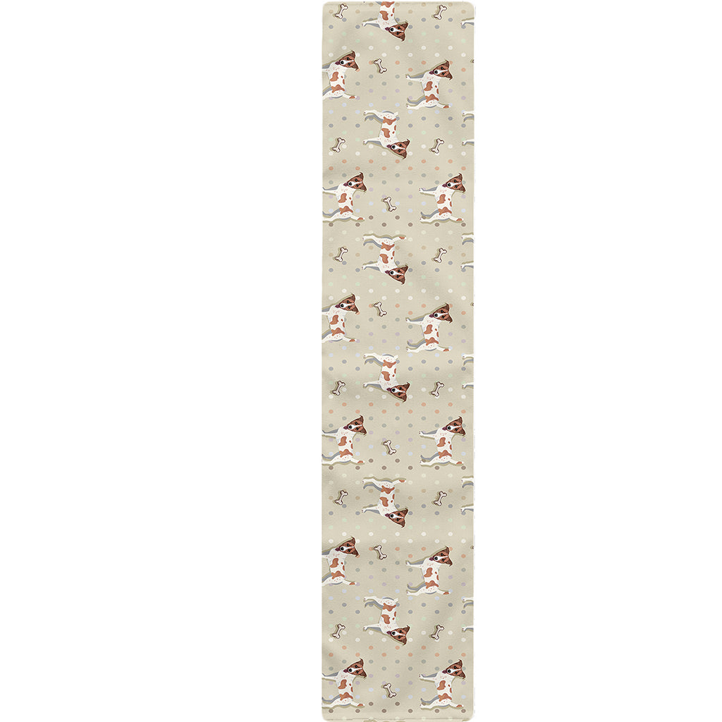 Polka Dot Jack Russell Terrier Print Table Runner